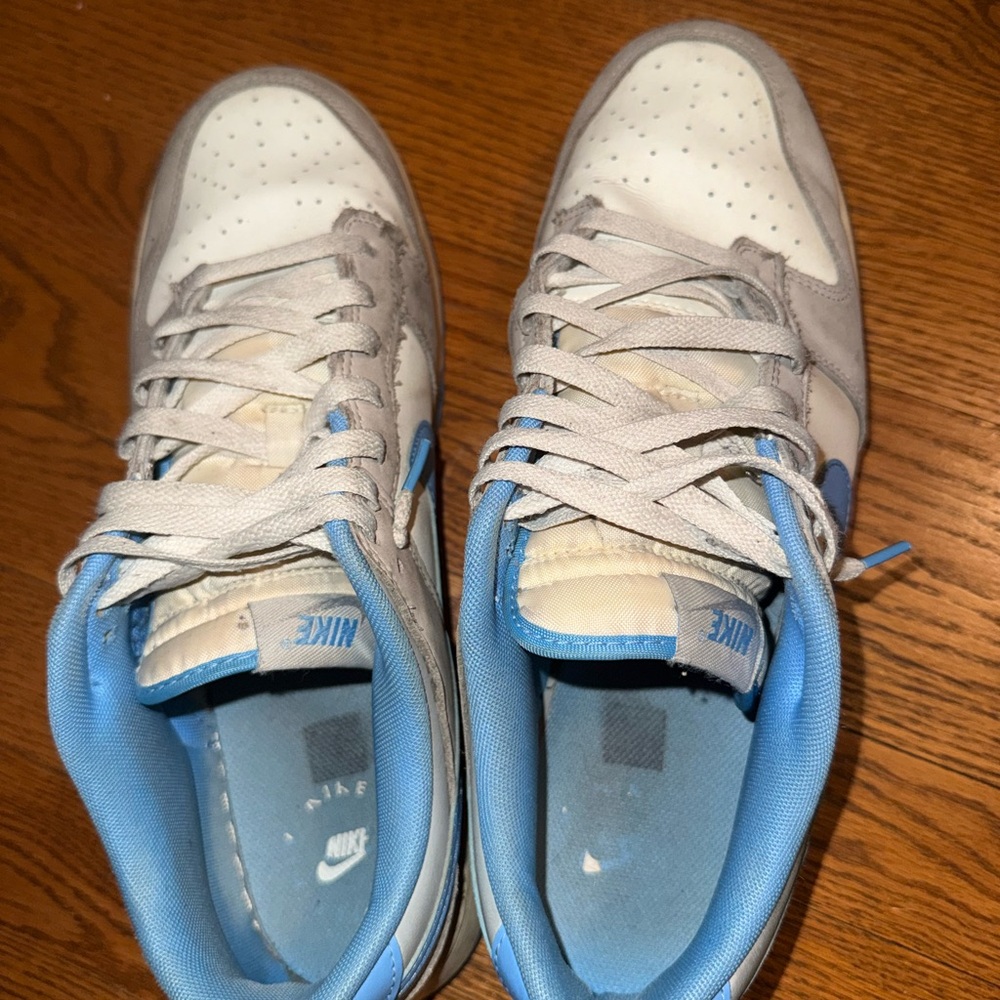 Nike men’s dunks Low-Top Sneakers in White and Light Blue